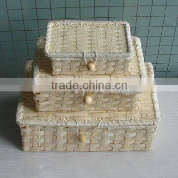 Nature bamboo/wicker box cheap wicker storage baskets multi-function box eco friendly