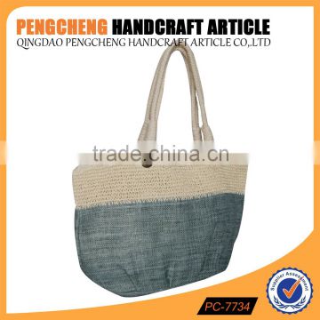 Hand crochet jute for handbag factory