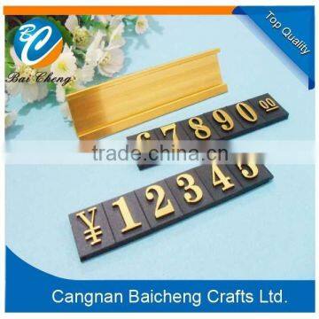 factory direct sale gold metal holder with price tag numbers in fancy outlook for clothes and supermarkets and watches for sale