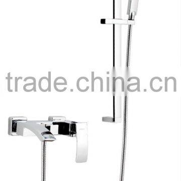 Square shower set with shower column and hand shower 82835