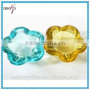 creative sprayed flower shape cheap glass candle holder