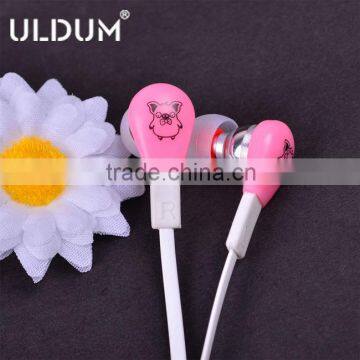 ULDUM Heat Flat Cable Glowing Earphones With Mic for Mp3/4 Mobile Phones
