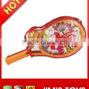 Plastic beach paddle racket with plastic transparent film