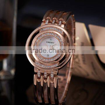 Woman Watches Unique Design Stainless Steel Rose Golden Band Quartz Analog Display Biggest Shopping Event For Women/KY053