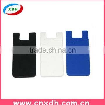 Durable fashion 3M adhesive silicone cell phone credit card holder