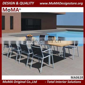 MA063R Outdoor Aluminum Furniture Dining Set, 8 seat Dining Table