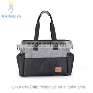 Outside bag multifunctional tote mommy bag canvas expandable file bag with heat insulation bottle bag