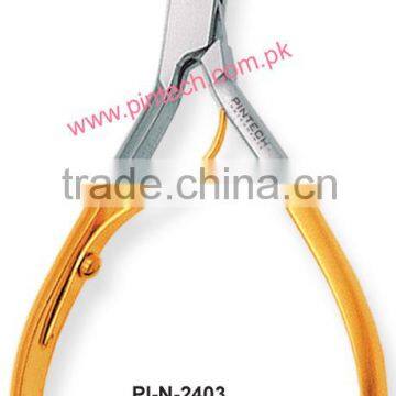 Professional Cuticle Nipper Gold Plated Handle 2403