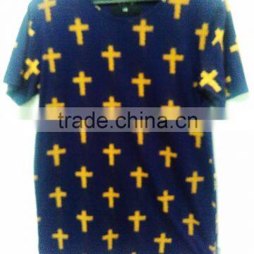 100% ORGANIC COTTON MENS T-SHIRT WITH CROSS PRINT