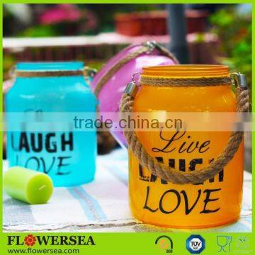 Eco-friendly Recyclable Painted Colorful Glass Glass Votive Candle Holder for Wedding