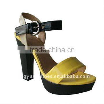 sexy lady high heel shoe summer shoes in yellow