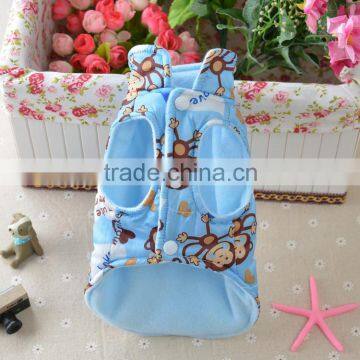 Cute Pink Blue Yellow Monkey Thermal Winter Tank Cat Dog Pet Wear Pet Apparel photo-4