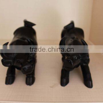 natural rock black obsidian crystal carving Cattle