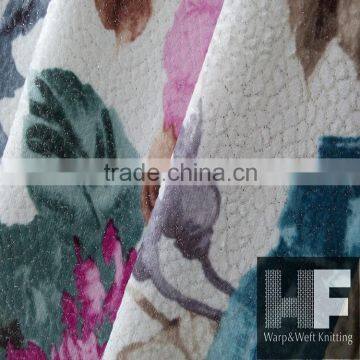 HFPY soft embossed fabric printed velvet for modern sofa fabric