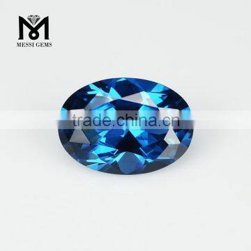 Wuzhou Synthetic Artificial Oval Machine Cut Faceted Spinel Gemstone