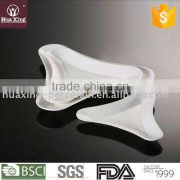 H6621 oem in bulk restuarant porcelain white porcelain triangle plate