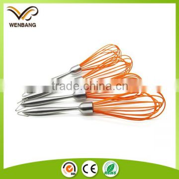 High quality silicone coated whisk with stainless steel handle