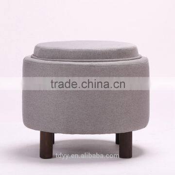 TDC-507-3 QVB JIANDE TONGDA Living Storage Ottoman With Tray Table Coffe Table Round Storage Ottoman STORAGE