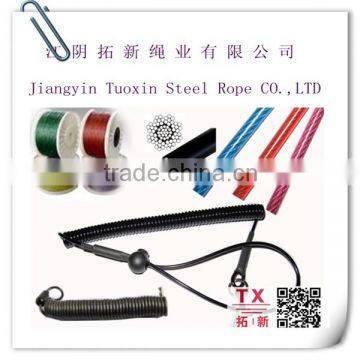 Jiangsu electric galv steel wire rope with PVC coated 3mm-4mm 6X7+FC