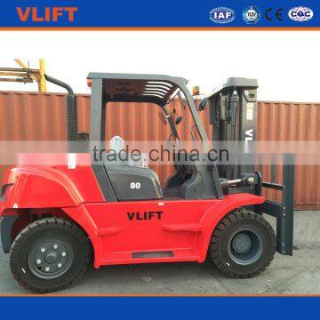 8 Ton Hydraulic Diesel Forklift Truck With Isuzu Engine