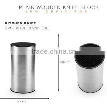 6pcs Kitchen Knife Set Silicone Soft Touch Handle Kitchen Knife Set With S.s Utility Knife Block Block Knife Set photo-3