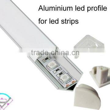 60 degree angle 3M alu led profile for cabinet or closet lighting