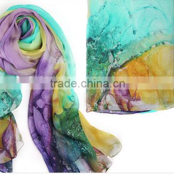 100% silk scarves shawls hot sale