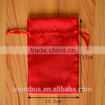 Organza packaging bag satin ribbon string bag custom hair extension packaging and bag