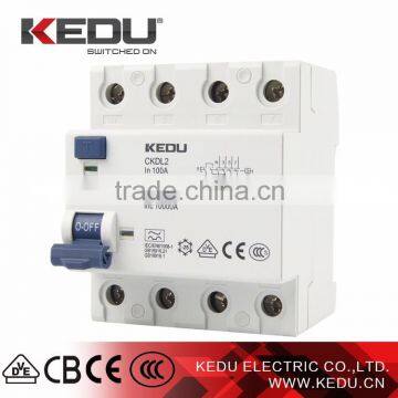 KEDU 4P 100A RCCB Circuit Breakers with VDE CB CCC CE certificated