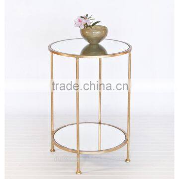 Factory hot sale living room decorative small round gold side table