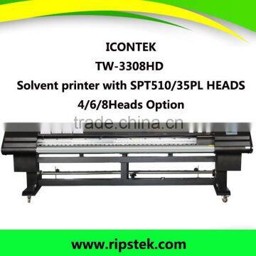 Best Selling!!!ICONTEK TW-3308HD large format solvent printer with SPT510/35PL head