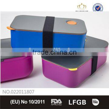 Colorful Lunch Box with Belt, Food Grade, FDA Approved, BPA Free , Eco-friendly Material by Cn Crown