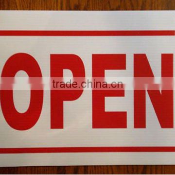 Printed pp corflute open sign