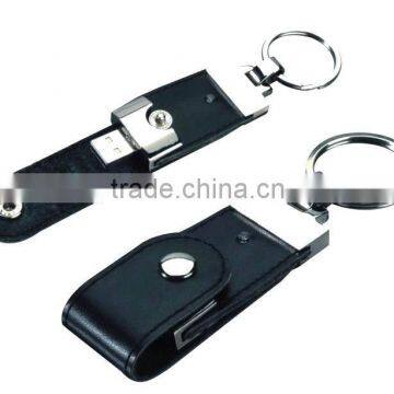 Top 100% Fashion exhibition promotional gifts leather usb stick leather keychain usb memory stick 4GB 8GB 16GB 32GB