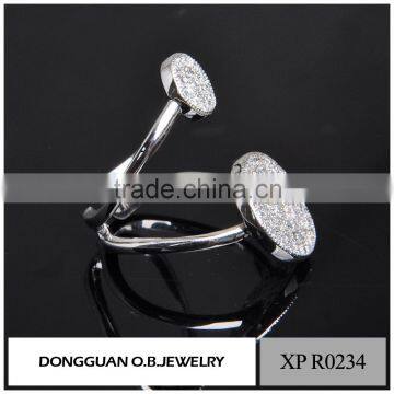 Popular 925 Sterling Silver Ring Wedding Adjustable Ring Plated White Gold photo-4