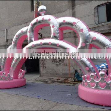 Oxford Cloth Pink Wedding Inflatable Arch/Inflatable Crown Arch