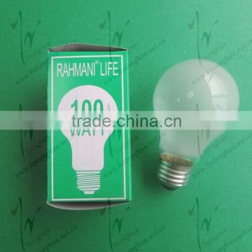 A55 220-240V E27 100W Frosted Bulb