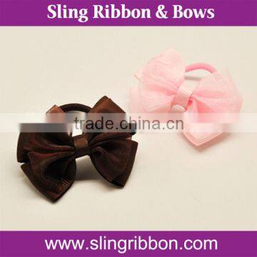 New Arrival Sheer Solid Color Grosgrain Ribbon Bow Tie