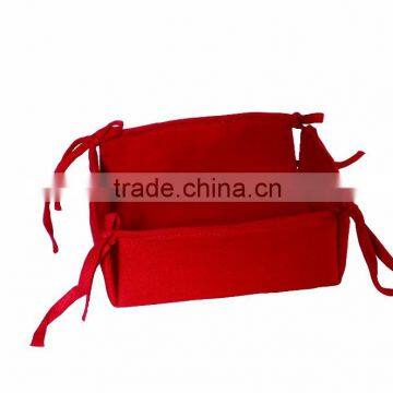 colorful square handmade 100% cotton bread basket for home decoration