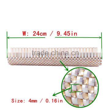 4mm Self Sticker Lct Gloden With White ab Color Luxury Craft Wholesale Rhinestone Mesh Rhinestone Fabric photo-3
