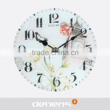 DEHENG wall clock glass round