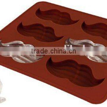 mustache shape silicone ice cube mold tray