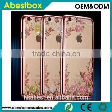 Wholesales TPU Electroplating Flower phone covercase for Samsung s7 /free sample cell phone tpu case for Samsung S7 edge