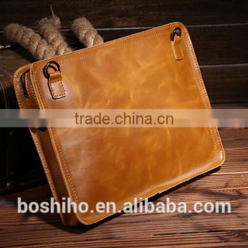 Customized design Genuine Top layer mensleather shoulder bag