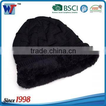 Black Old Men Cool Winter Warmer Hat Cheap Knitted Hats For Dad Hat