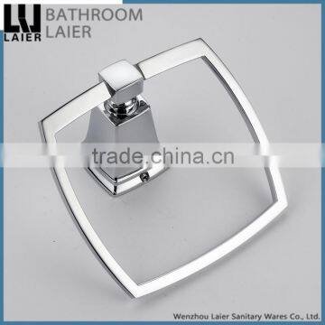 New Modern American Design Zinc Alloy Chrome Bathroom Set Accessories Square Towel Ring photo-3