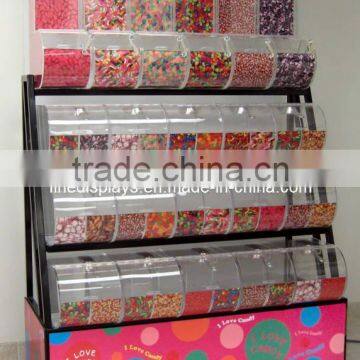 4-tier Candy Display Rack With Candy Bins Scoops (AD-A-0088)