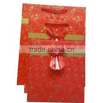 Paper gift shopping bag for Chinese new year with hotstamp pattern