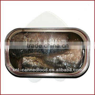 canned sardine factory in oil 125gX50tins