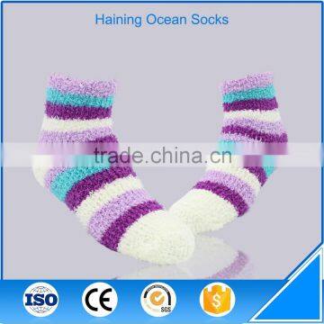 White blue and purple stripe fashion winter thick socks